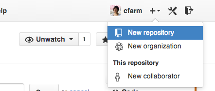 How to create a new repository. Image from https://help.github.com/articles/create-a-repo